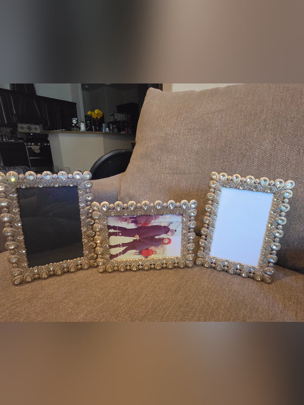 Max Studio Gold Beaded Three-Piece Photo Frame Set